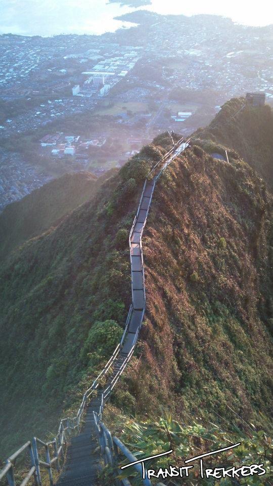 We hiked the "Stairway to Heaven" on Oahu, Hawaii for a spectacular sunrise view. Photo by our buddy Dave over at thequestforawesome.com